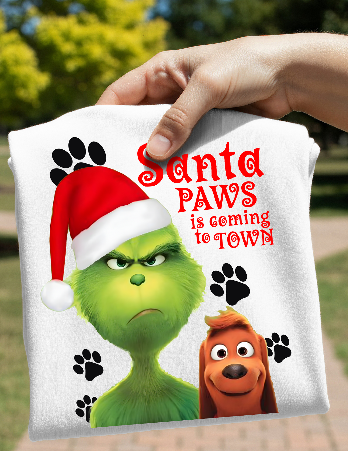 GRINCH SANTA PAWS SWEATSHIRT